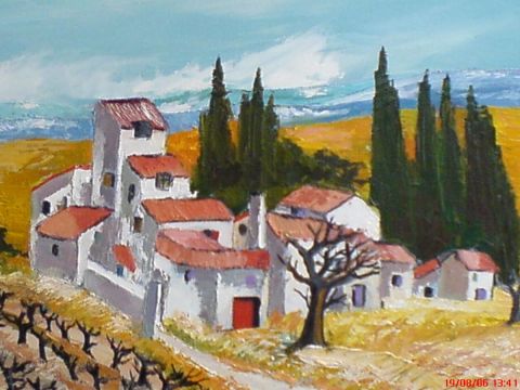 Village aux cypres